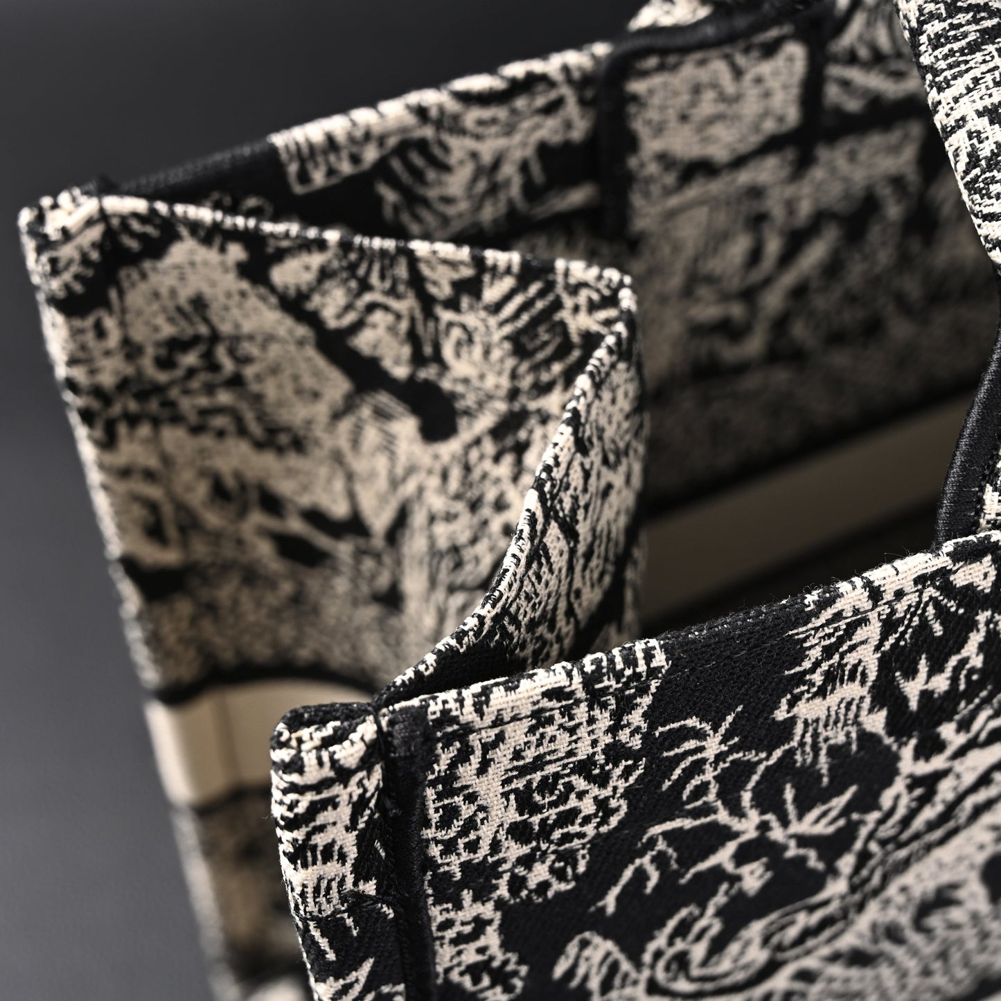 Dior Book Tote Bag – Black Toile de Jouy Embroidery