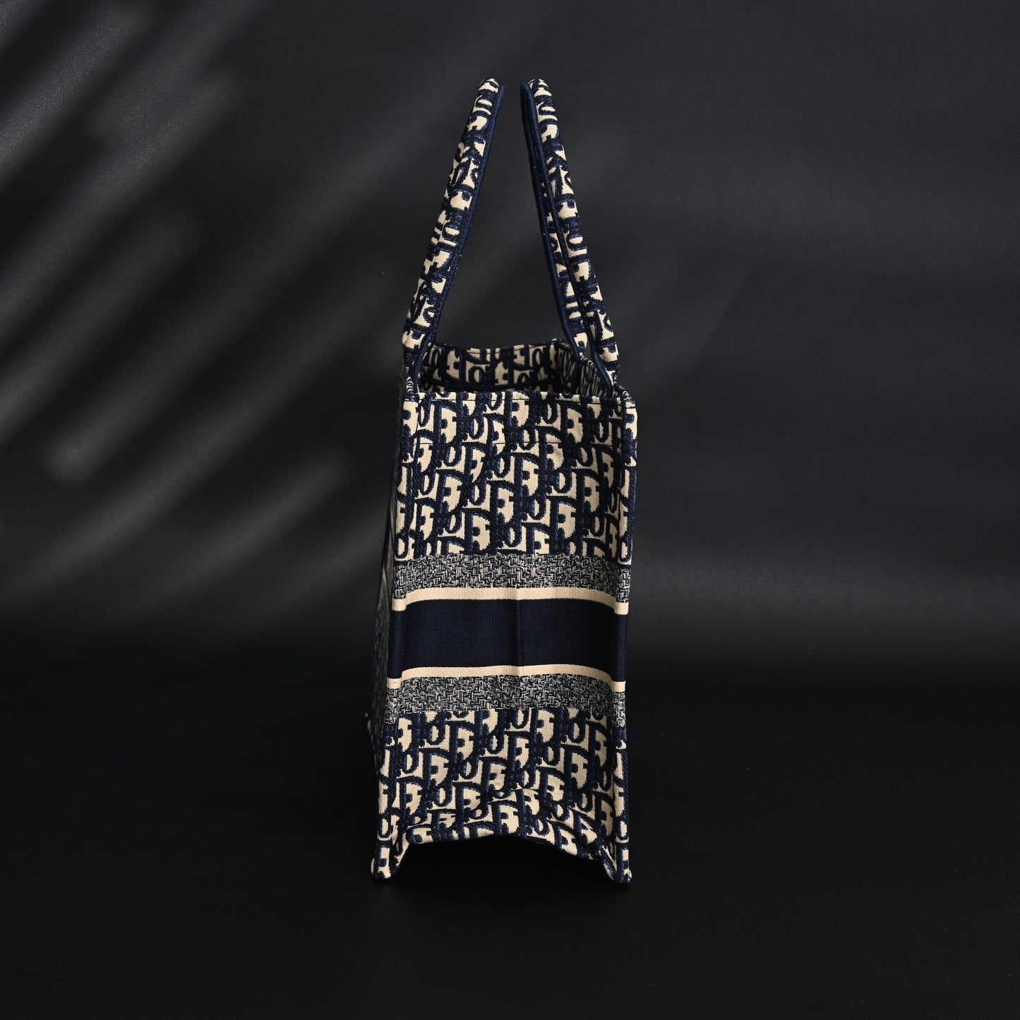 Christian Dior Large Book Tote – Blue Oblique Embroidery