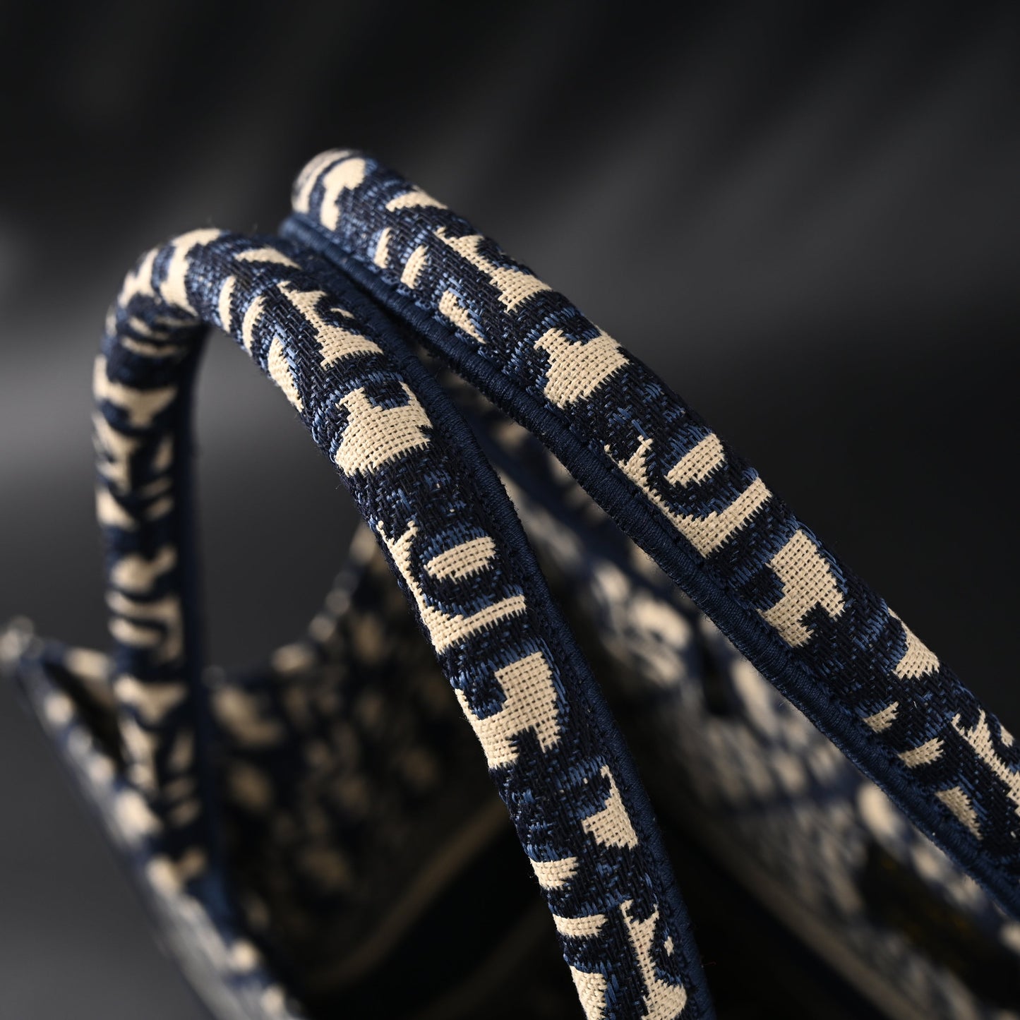 Christian Dior Large Book Tote – Blue Oblique Embroidery