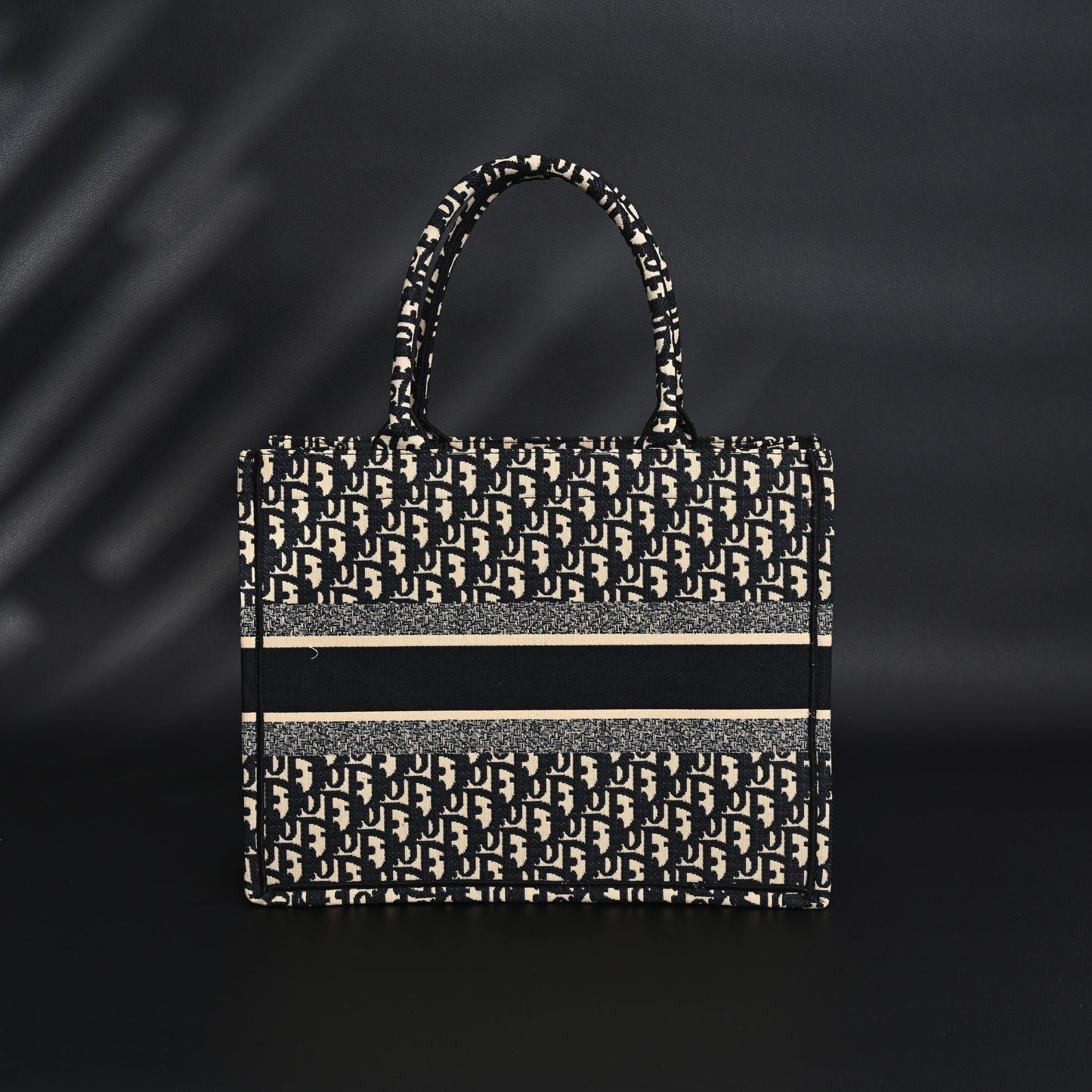Christian Dior Medium Book Tote – Black Oblique Embroidery