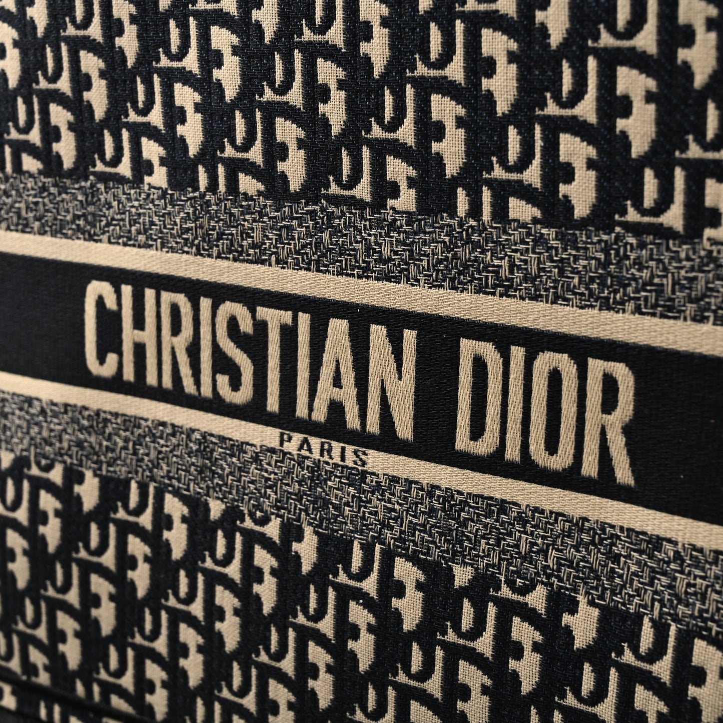 Christian Dior Medium Book Tote – Black Oblique Embroidery