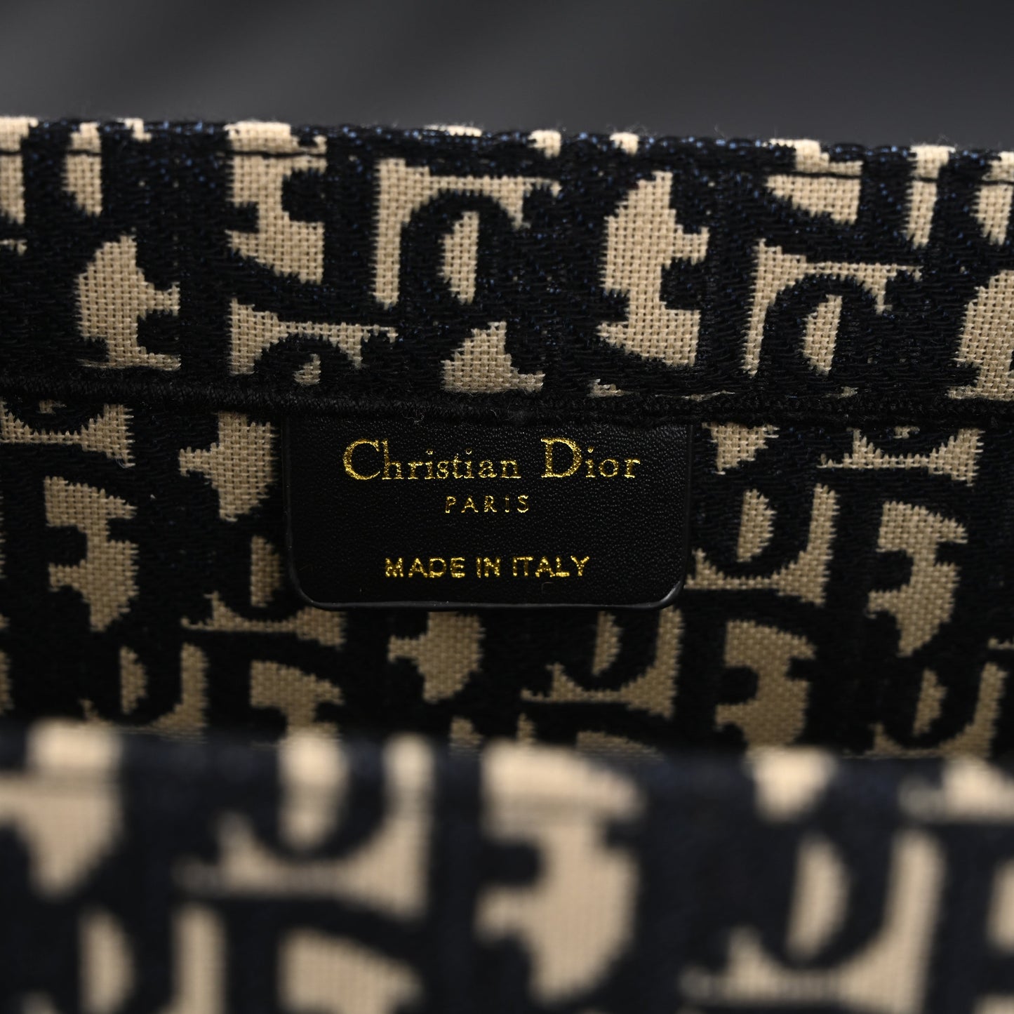Christian Dior Medium Book Tote – Black Oblique Embroidery