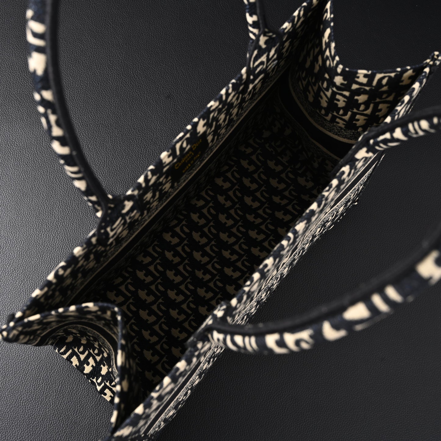 Christian Dior Medium Book Tote – Black Oblique Embroidery