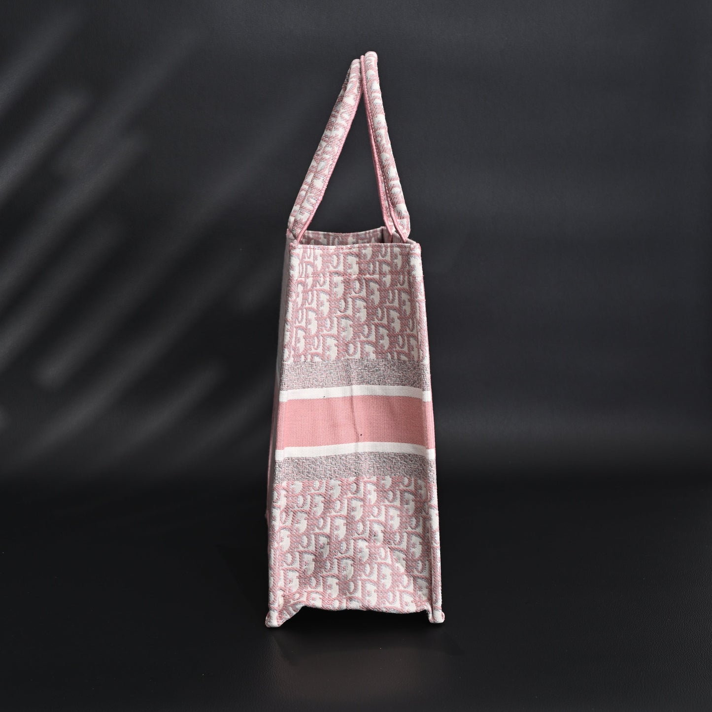 Dior Book Tote Oblique Embroidered Canvas Bag – Large Pink