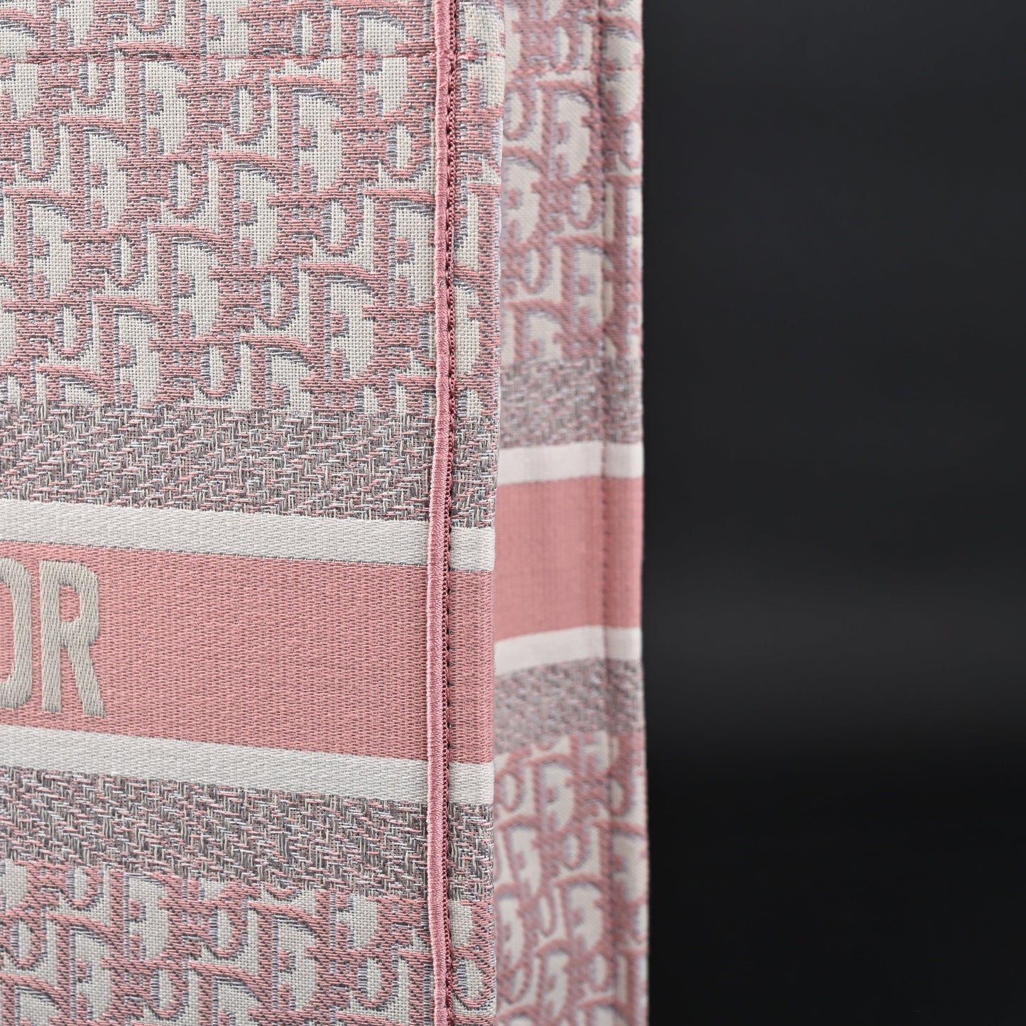 Dior Book Tote Oblique Embroidered Canvas Bag – Large Pink