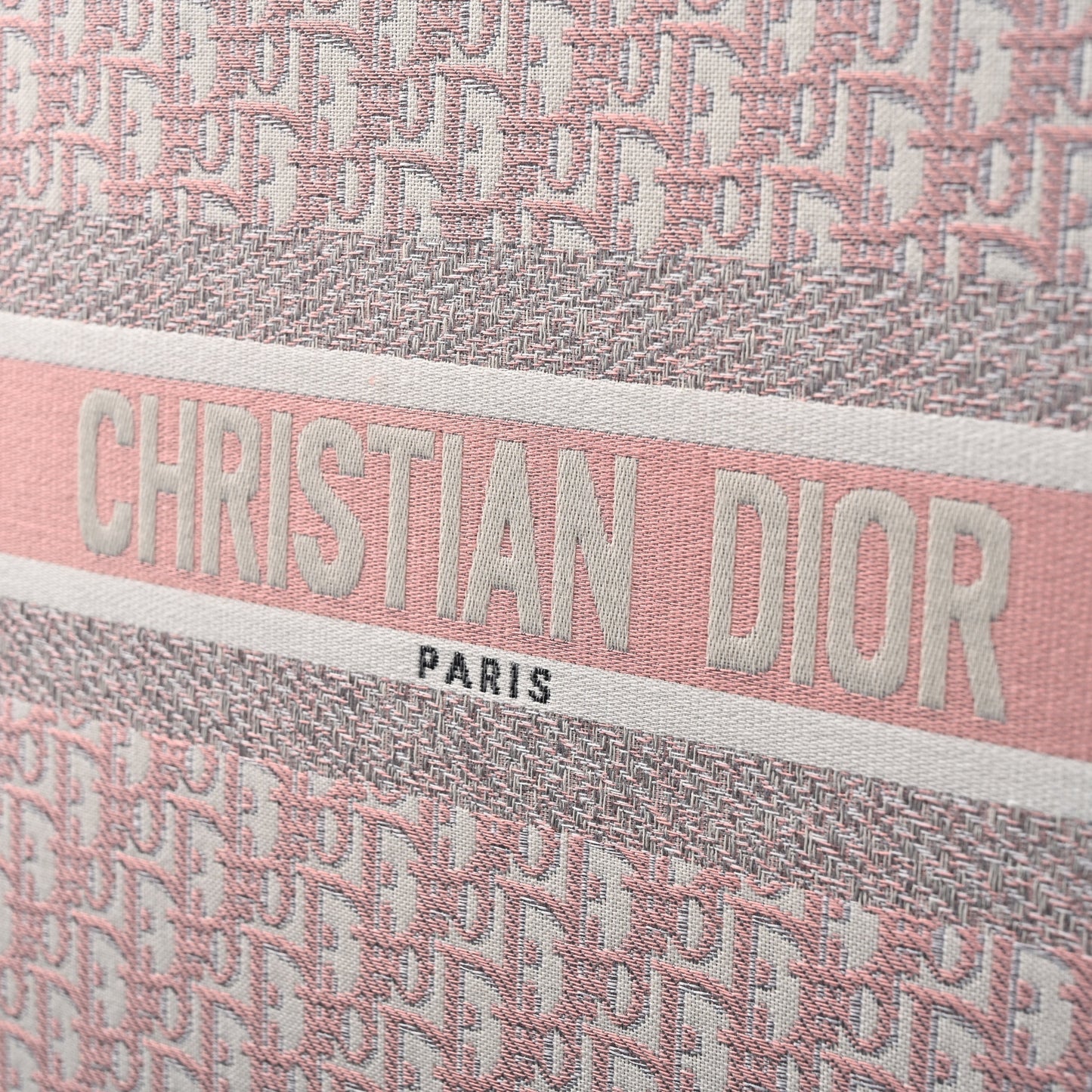 Christian Dior Large Book Tote – Pink Oblique Embroidery