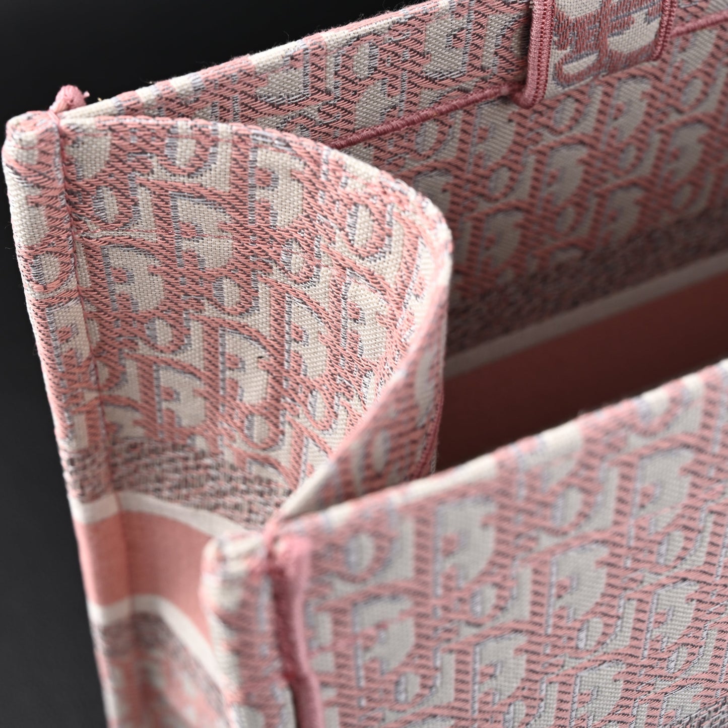 Christian Dior Large Book Tote – Pink Oblique Embroidery
