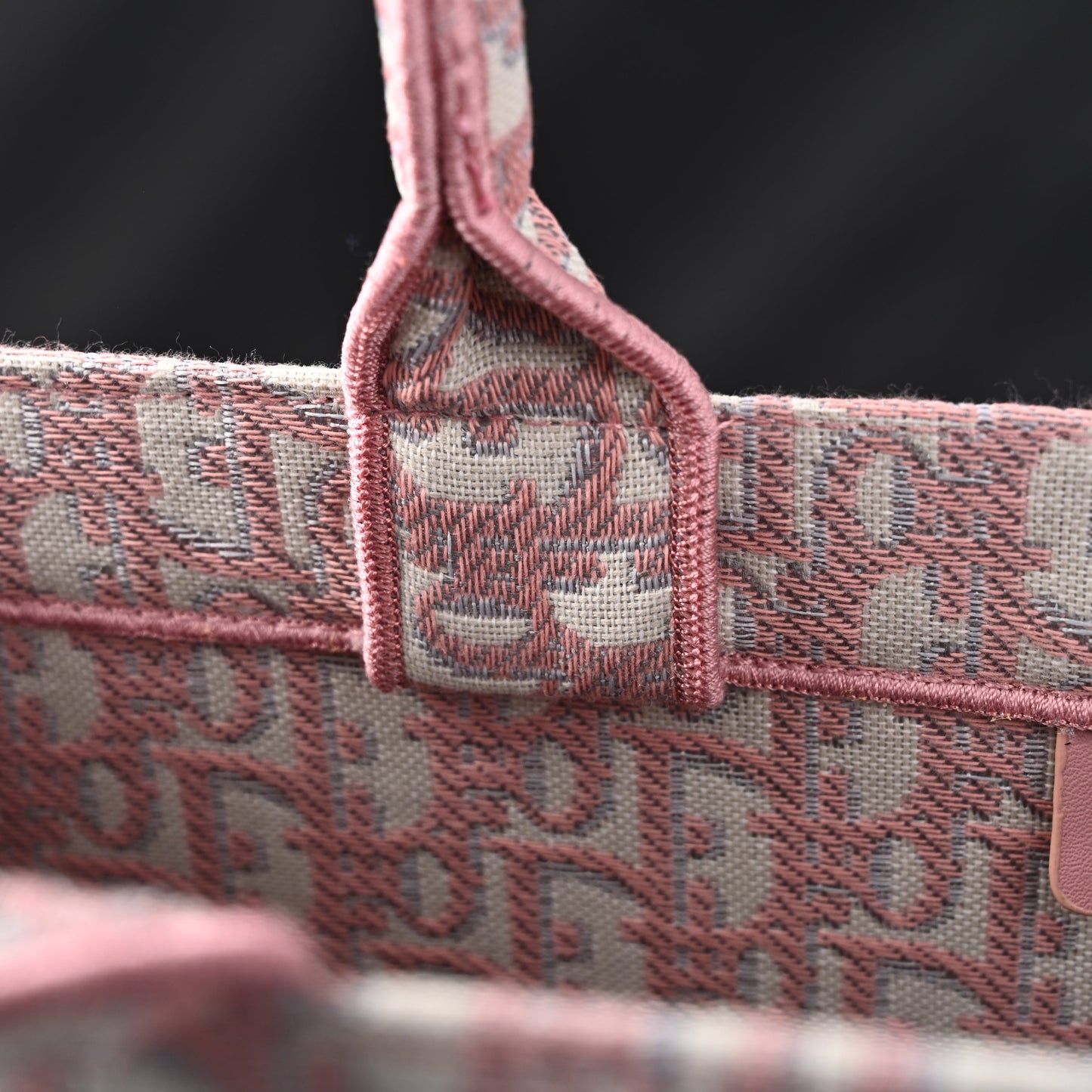 Christian Dior Large Book Tote – Pink Oblique Embroidery