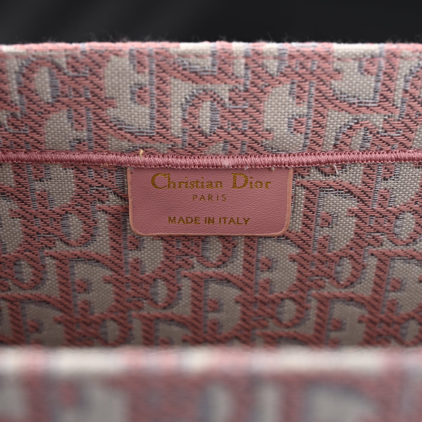 Christian Dior Large Book Tote – Pink Oblique Embroidery