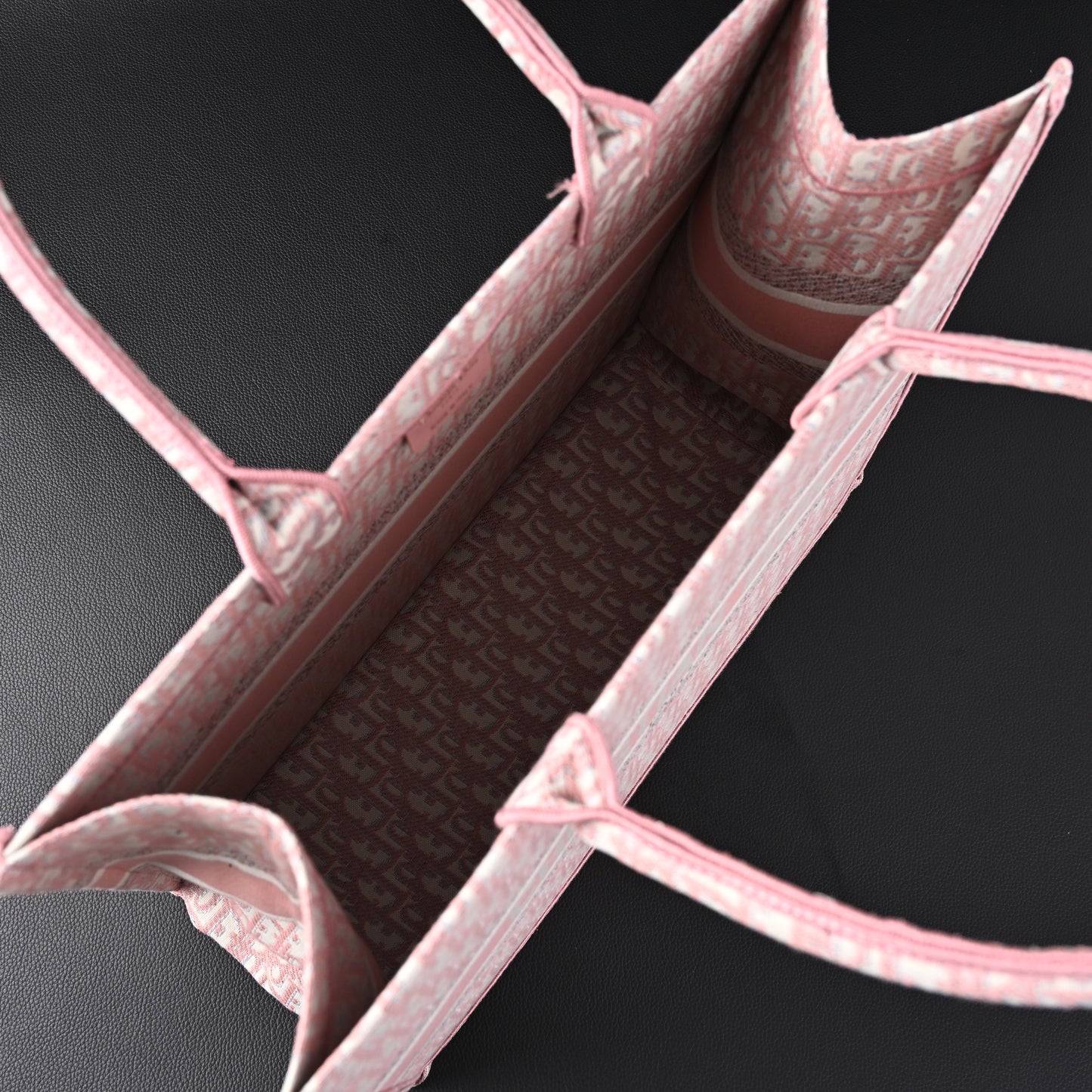 Christian Dior Large Book Tote – Pink Oblique Embroidery