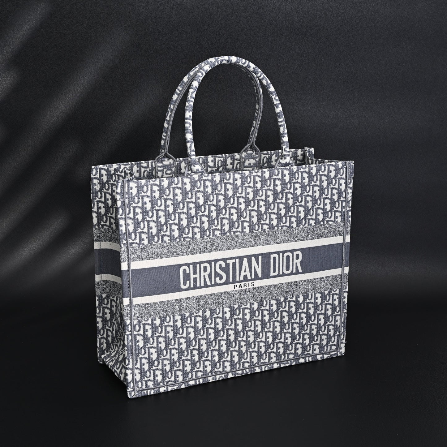Christian Dior Large Book Tote – Grey Oblique Embroidery