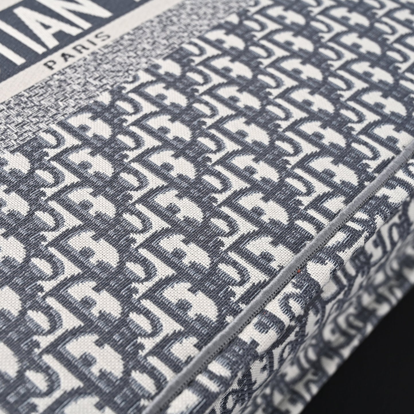 Christian Dior Large Book Tote – Grey Oblique Embroidery