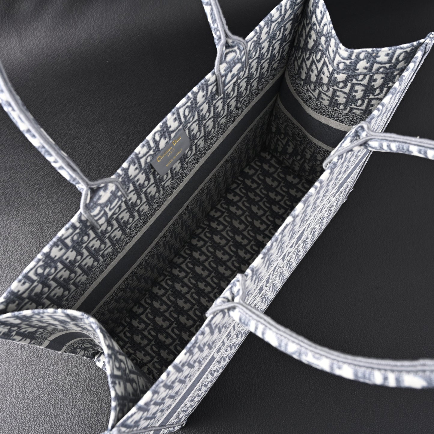 Christian Dior Large Book Tote – Grey Oblique Embroidery