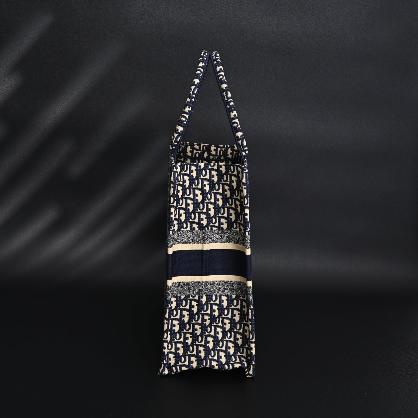 Christian Dior Large Book Tote – Blue Oblique Embroidery