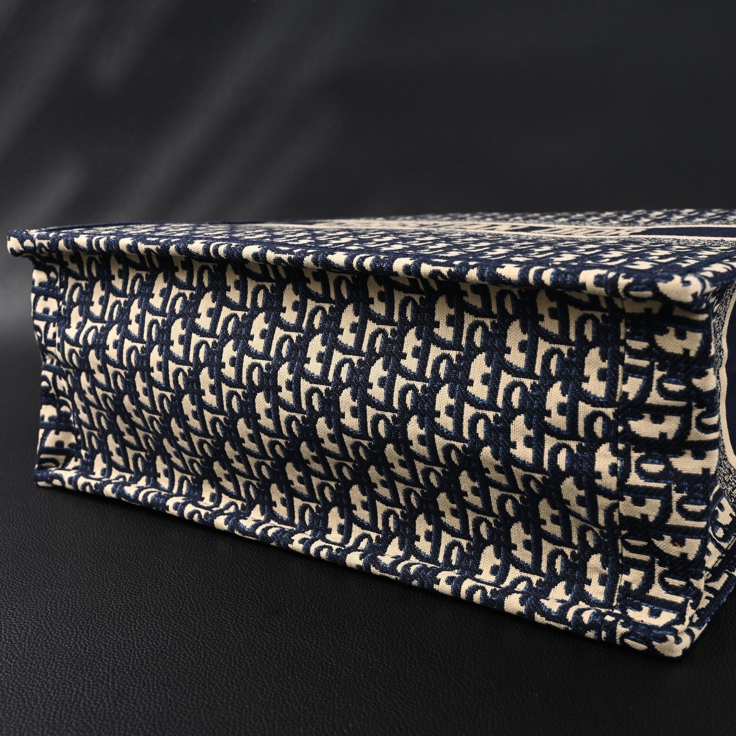 Christian Dior Large Book Tote – Blue Oblique Embroidery