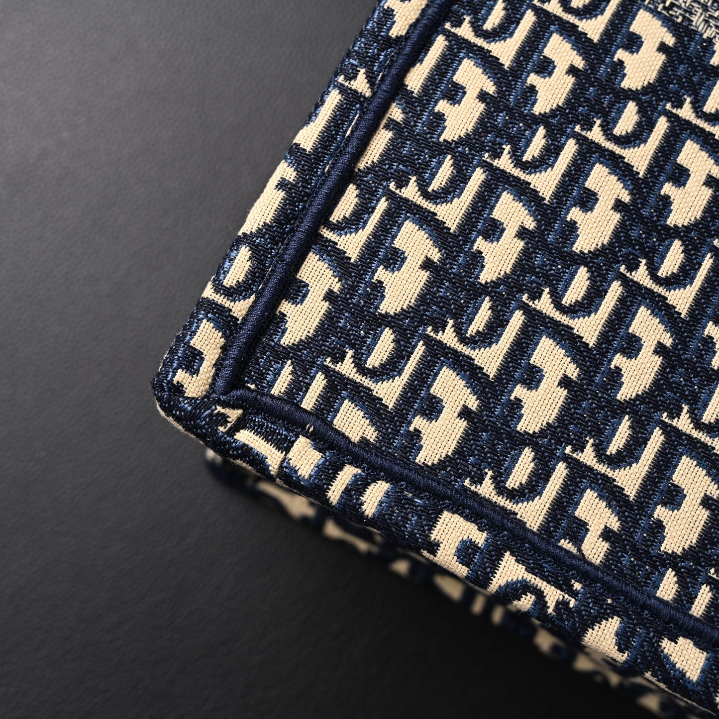 Christian Dior Large Book Tote – Blue Oblique Embroidery
