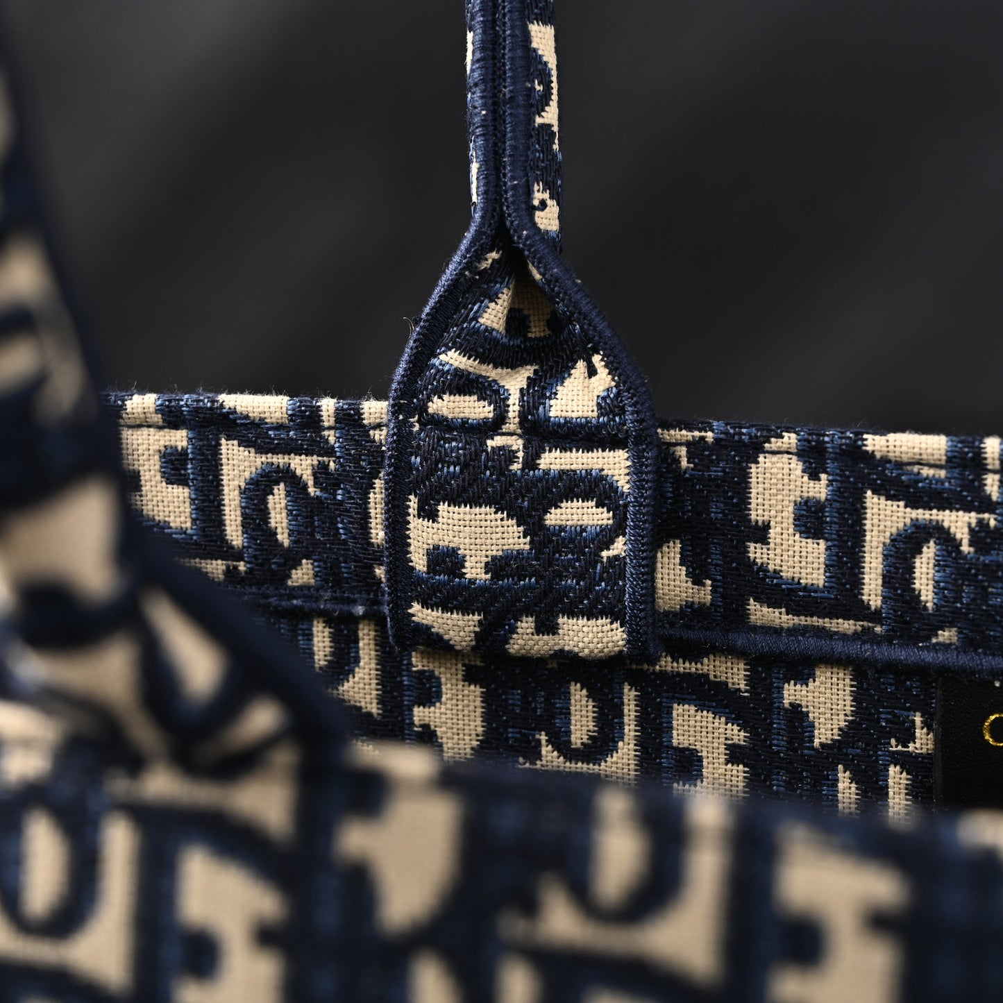 Christian Dior Large Book Tote – Blue Oblique Embroidery