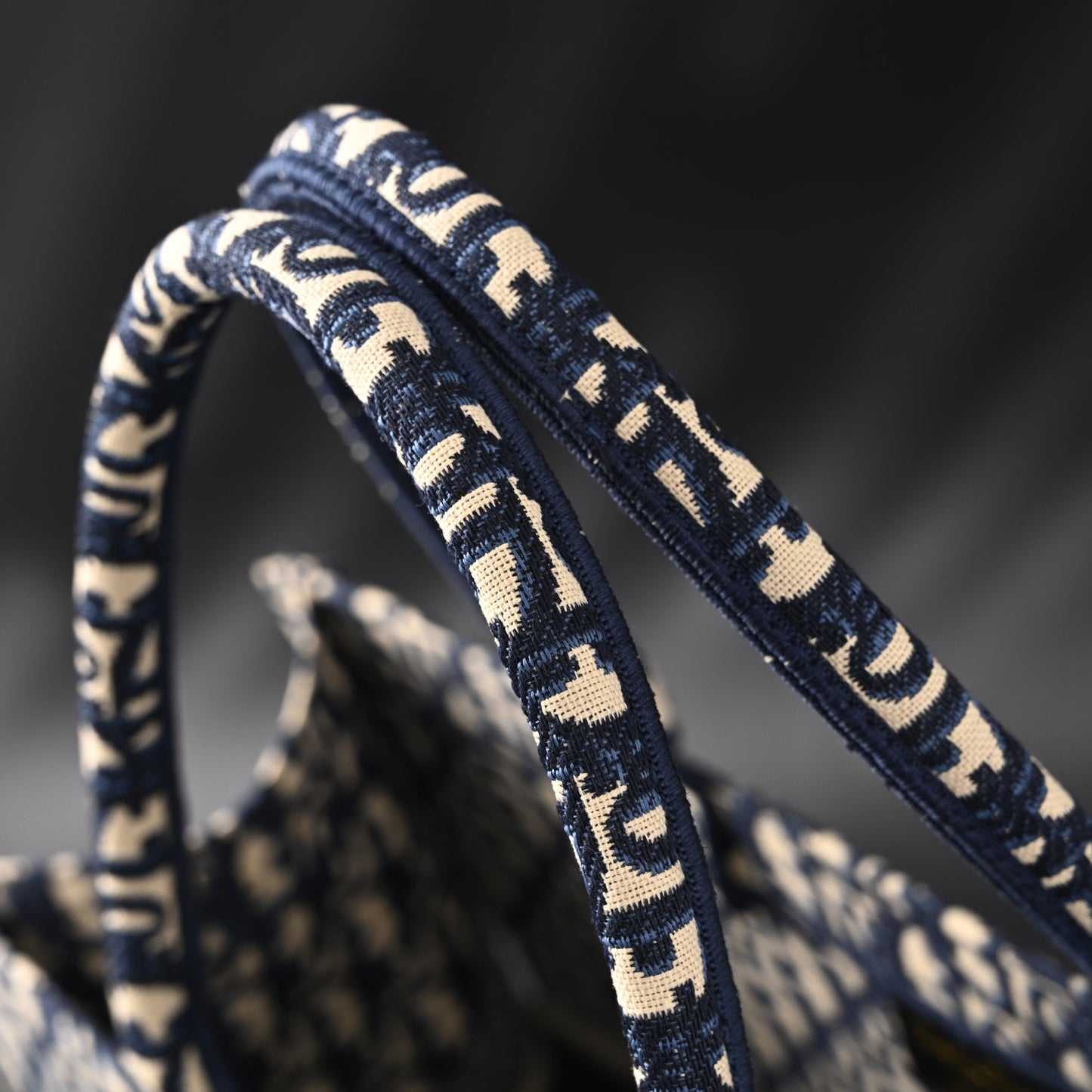 Christian Dior Large Book Tote – Blue Oblique Embroidery