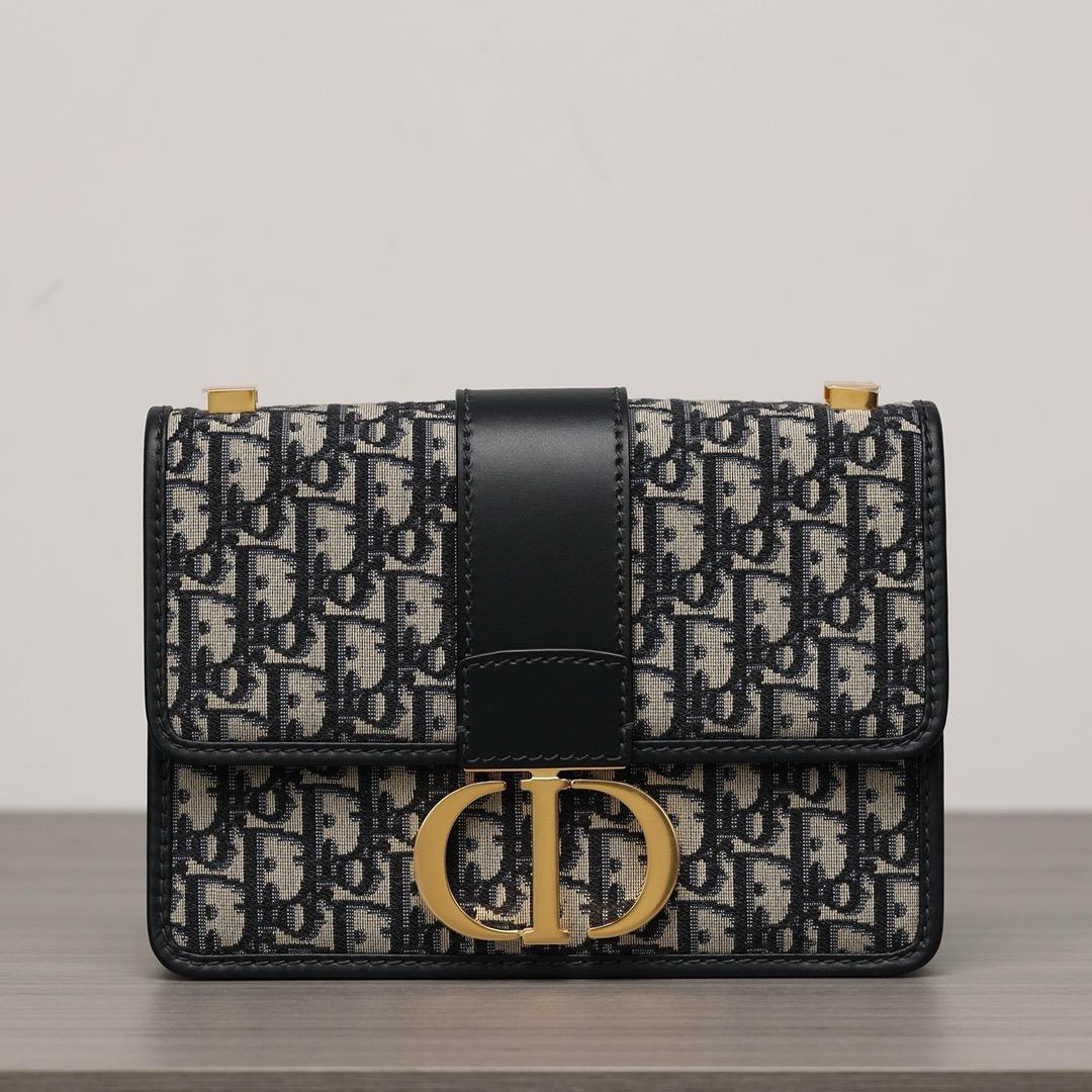 Dior 30 Montaigne Bag Oblique Blue Jacquard