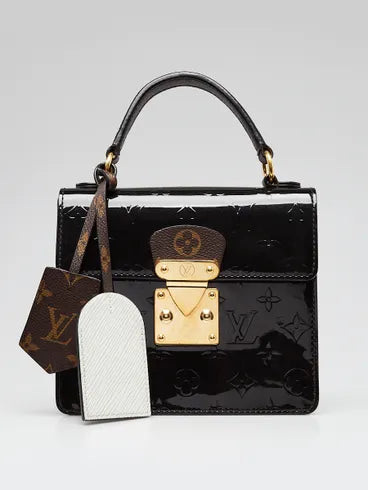 LOUIS VUITTON Noir Monogram Vernis Leather Spring Street NM Bag