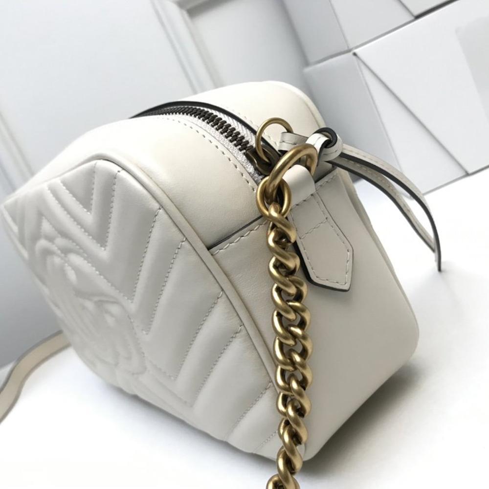 GG Marmont small matelassé shoulder bag white