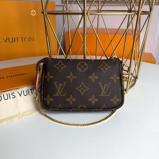 Louis Vuitton mini pochette accessoires on chain Monogram