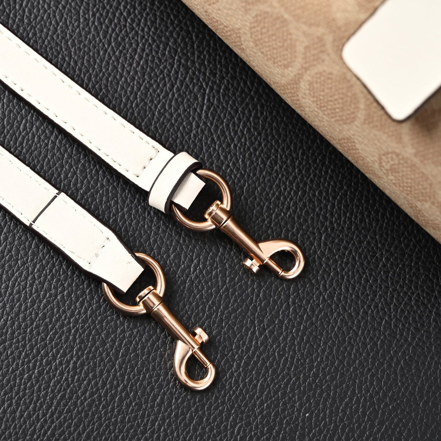 Coach Rowan Satchel – Signature Canvas Top Handle Bag with Crossbody Strap (Khaki/Chalk)