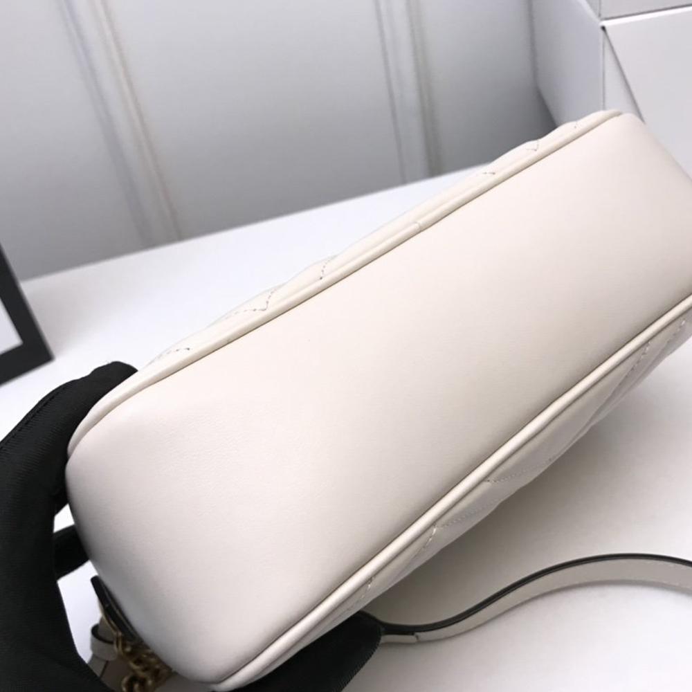 GG Marmont small matelassé shoulder bag white