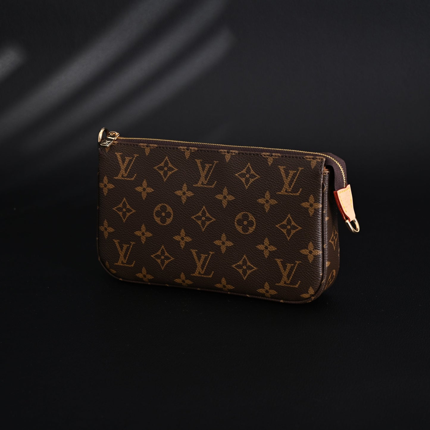 Louis Vuitton Pochette Accessoires Monogram Canvas Clutch Bag – Brown with Gold Chain (M82766)