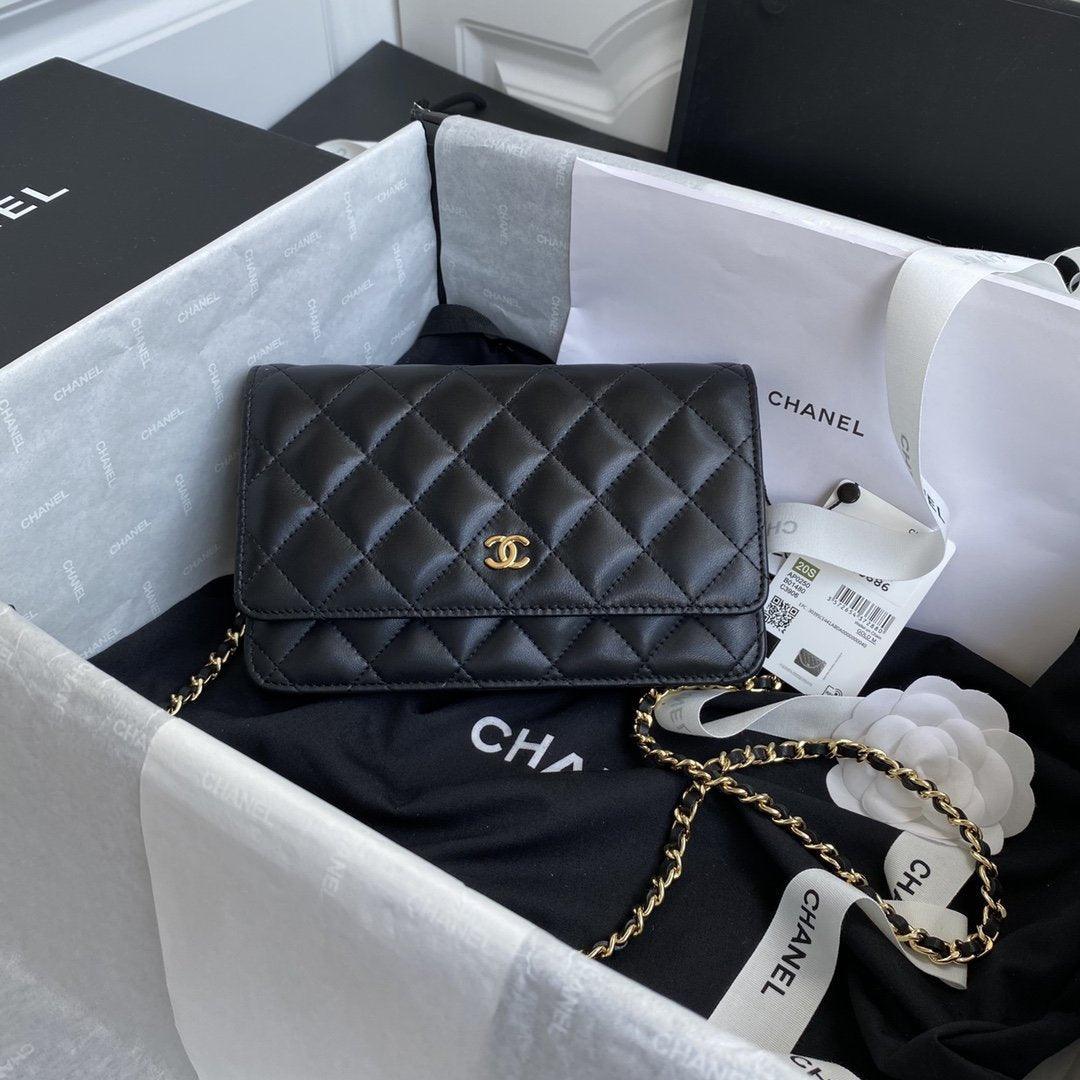 Chanel Wallet on chain WOC Black Lambskin