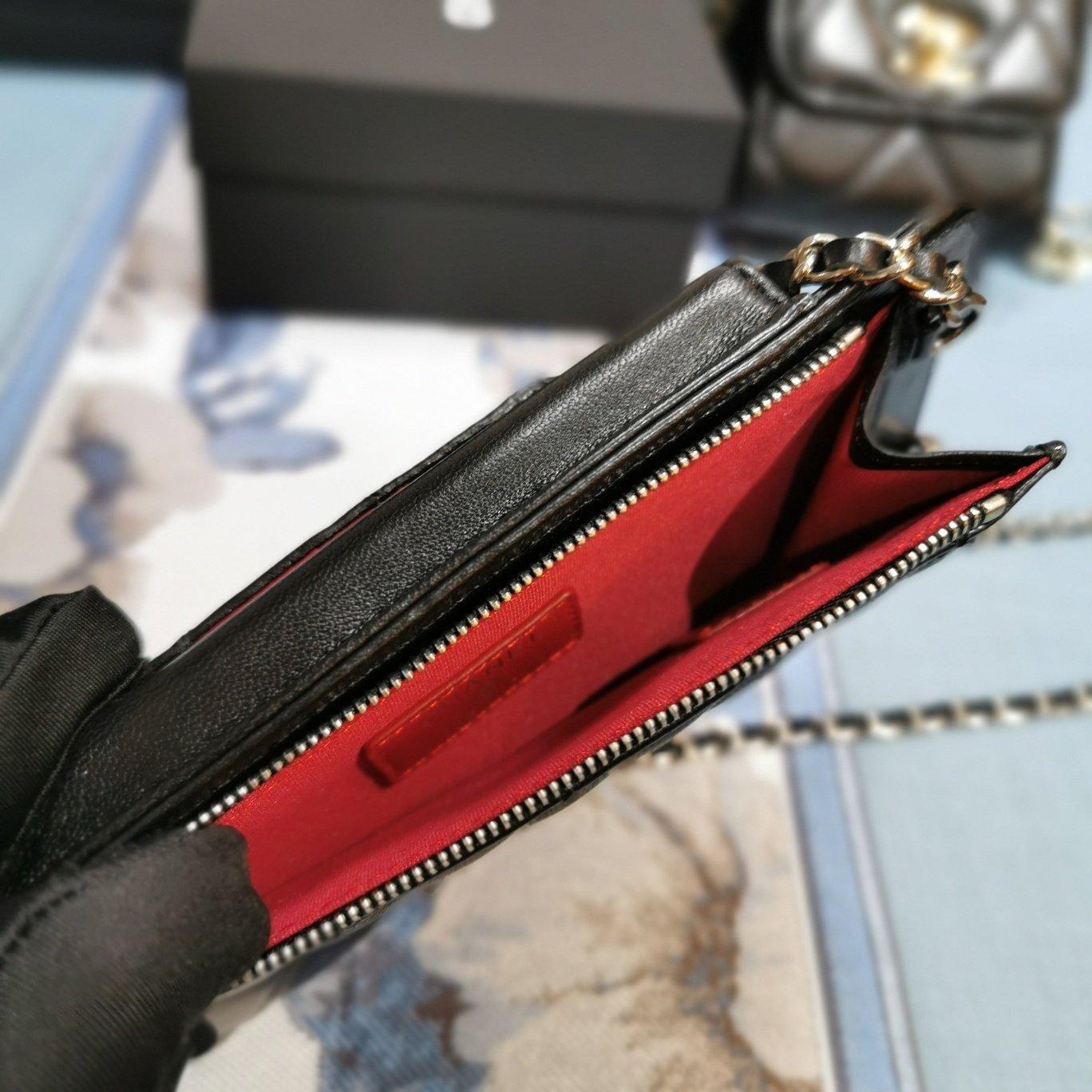 Chanel quilted phone holder wallet