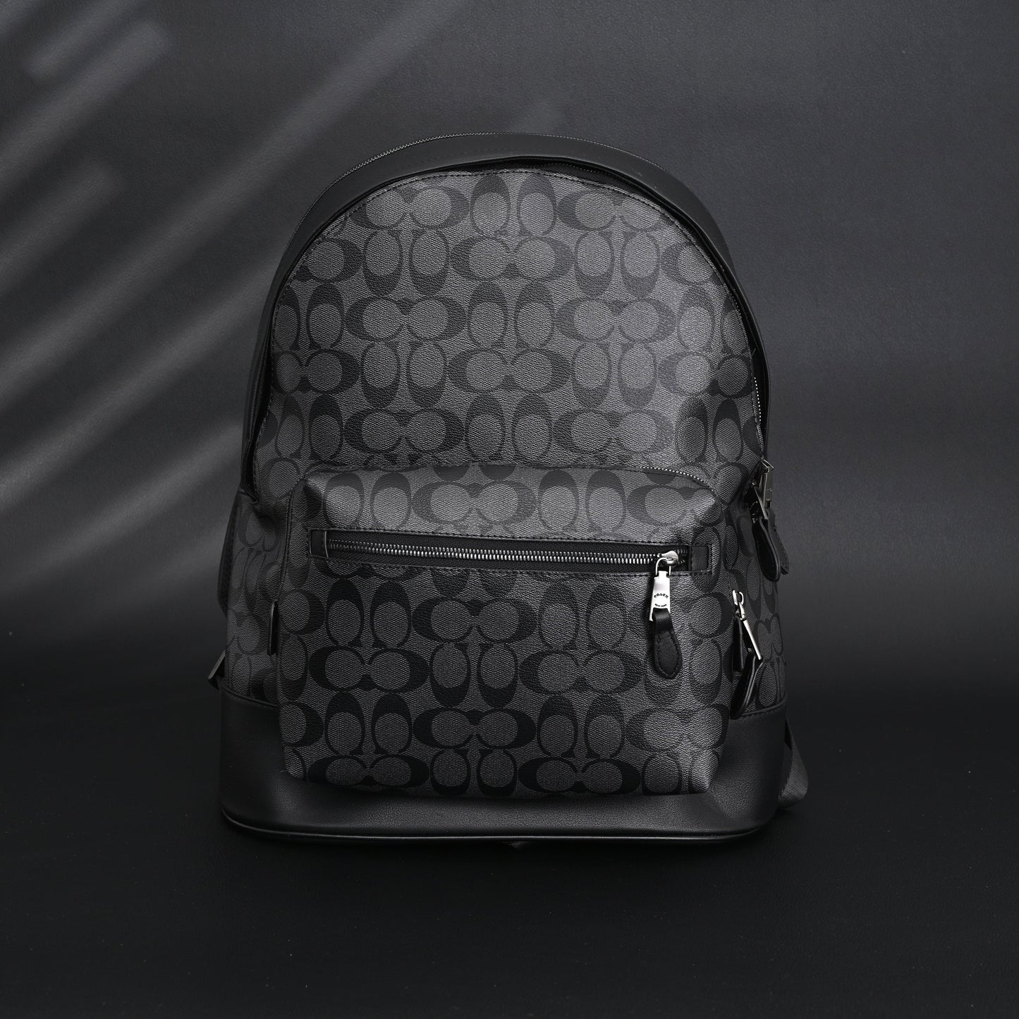 Coach West Backpack – Signature Canvas in Black/Grey