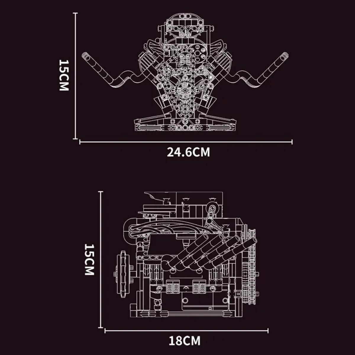 Motorised Hot Rod V8 664pcs