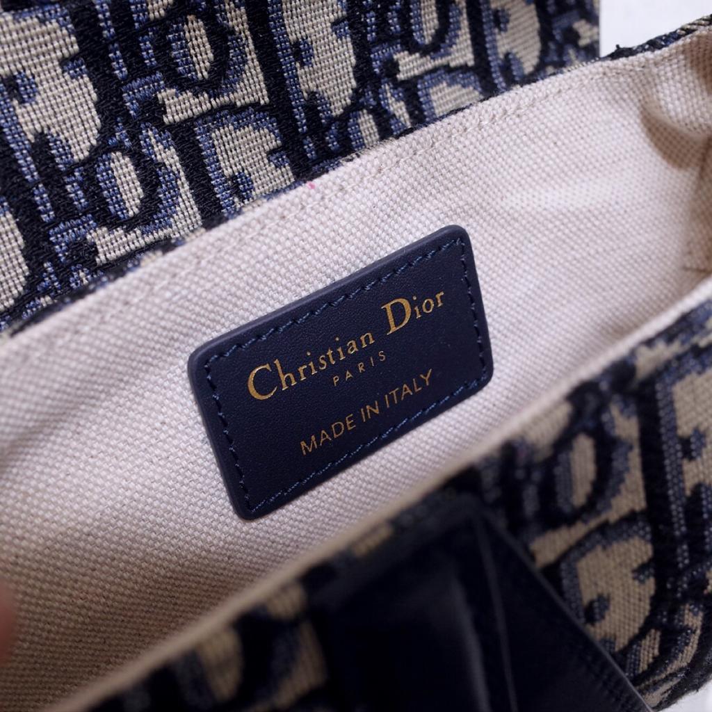 Dior Mini Saddle Bag Blue Oblique Jacquard