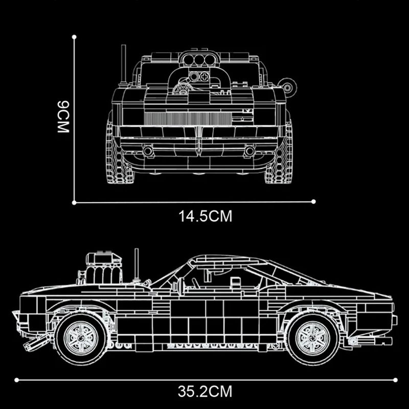 Supercharged Muscle Car 1438pcs